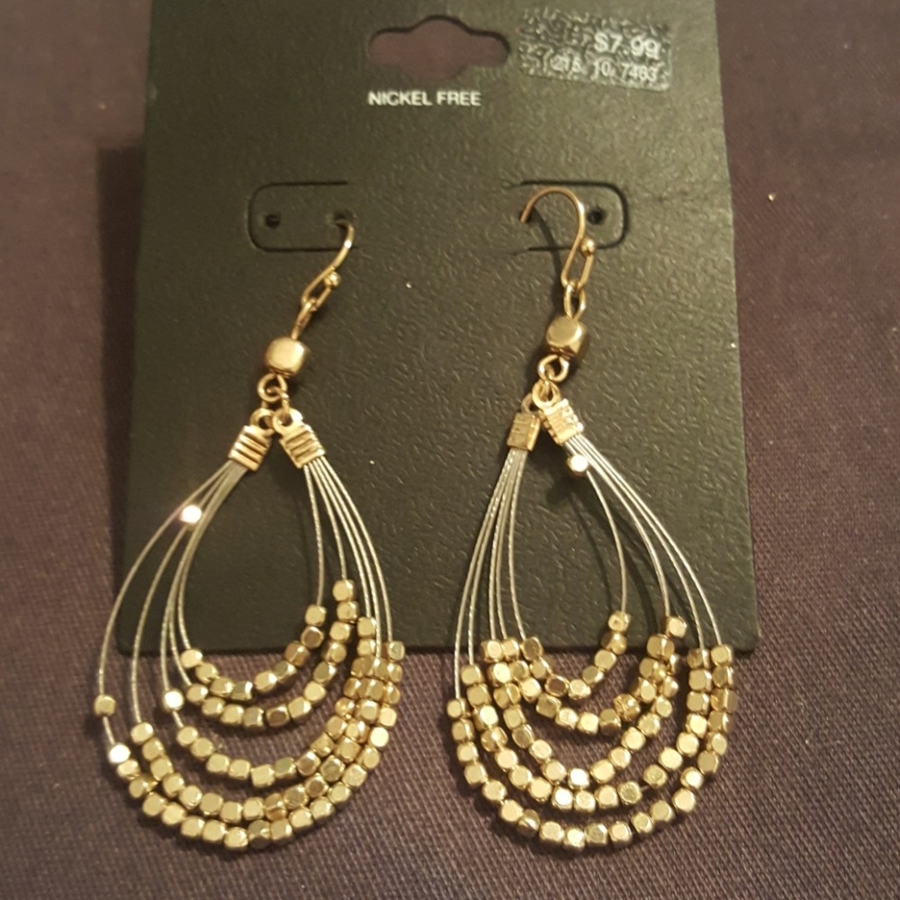 Gold bead earrings